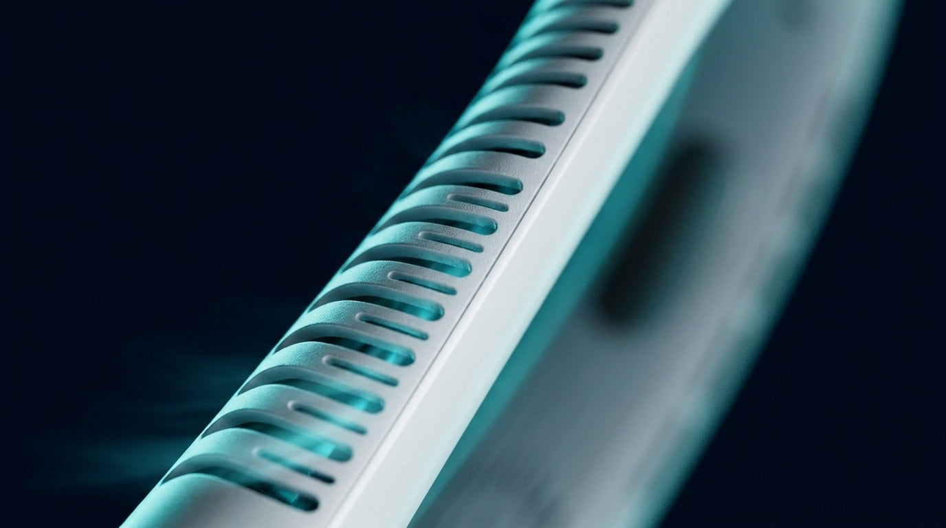 Close view of the enclosed vent slots along the inner arm of the ARCTEZIA Arc